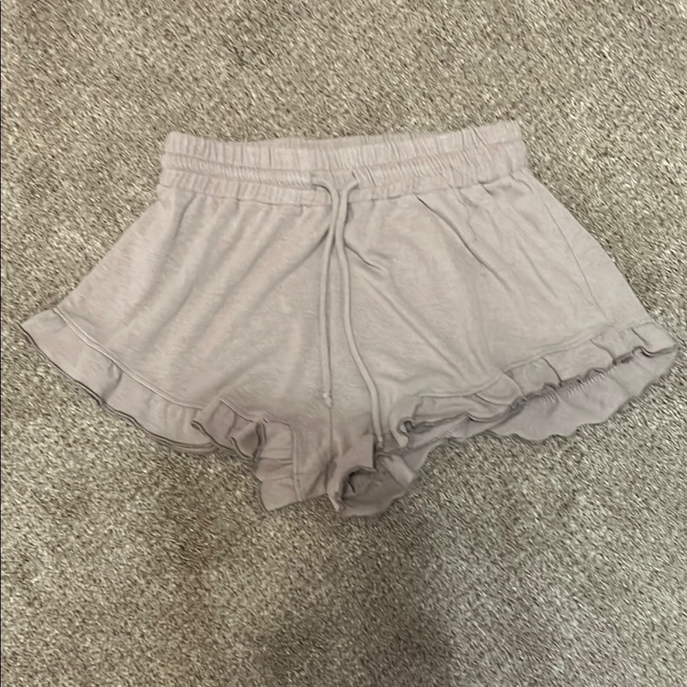 Alter’d State ruffle brown shorts